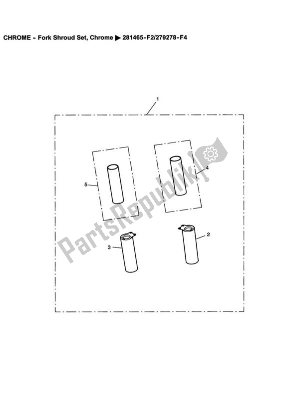 All parts for the Fork Shroud Set >281465-f2/279278-f4 of the Triumph America Carburettor 790 2002 - 2007